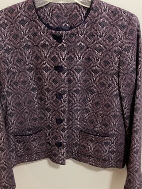 Vintage Pendleton 100% Virgin Wool Geometric Weave Button Up LS Jacket, 12 P